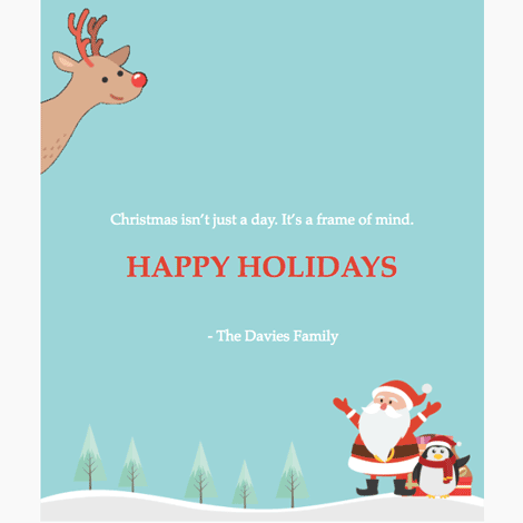 Christmas Santa Quote Animated Reindeer eCard